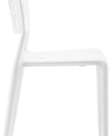 Modway Astro Stacking Accent Kitchen and Dining Room Chair in White - Fully Assembled - LeafyLoom
