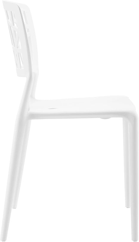 Modway Astro Stacking Accent Kitchen and Dining Room Chair in White - Fully Assembled - LeafyLoom