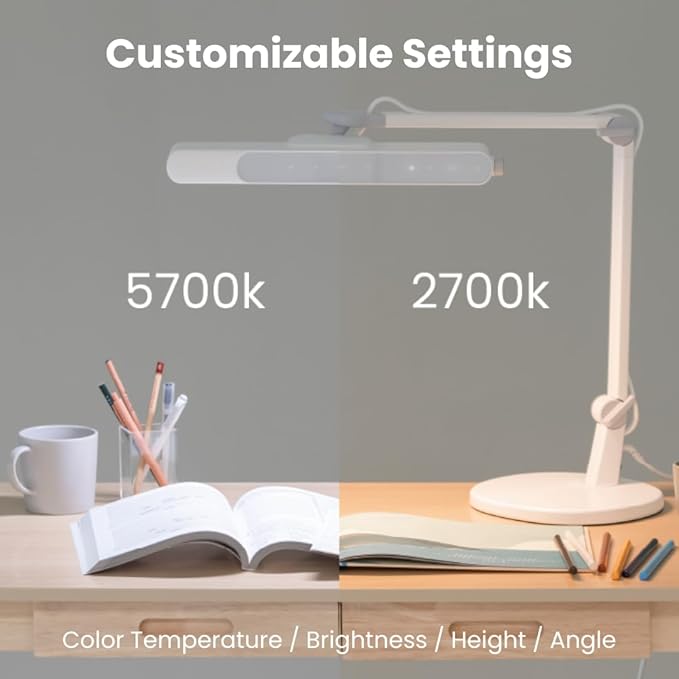 BenQ MindDuo 2 Kids Study Lamp (Purple), Wide & Even Illumination, Auto Dimming, Brightness & Color Adjustment, Presence Detection - LeafyLoom