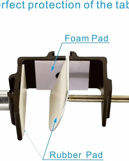 Replacement Heavy Duty C Clamp for 1/2” Base Magnifying Lamp,Desk Lamp,Swing Arm Lamp,Phone I pad Mount,Tablet Mic Holder,Table Mount Clamp for Microphone Stand Mic Boom Arm (G1 Black) - LeafyLoom