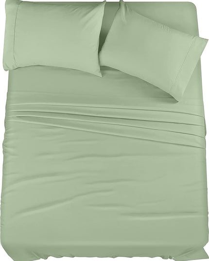 Utopia Bedding Full Bed Sheets Set - 4 Piece Bedding - Brushed Microfiber - Shrinkage and Fade Resistant - Easy Care (Full, Sage) - LeafyLoom