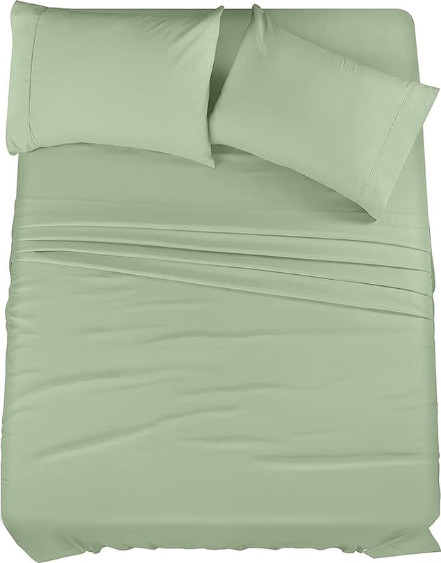 Utopia Bedding Full Bed Sheets Set - 4 Piece Bedding - Brushed Microfiber - Shrinkage and Fade Resistant - Easy Care (Full, Sage) - LeafyLoom