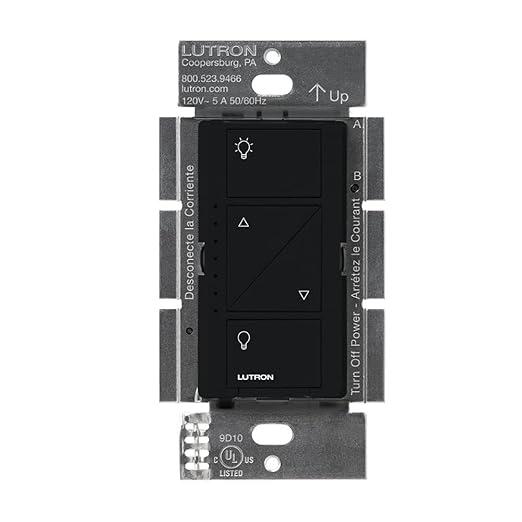 Lutron Caseta Original Smart Dimmer Switch (Lutron Smart Hub Required), for LED Lights, 150 Watt, Single-Pole/3-Way, No Neutral Required, PD-6WCL-BL 4-PACK, Black, 4 Pack Lutron