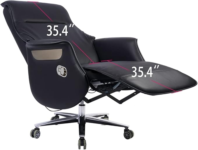Leather Office Chair with high back,Reclining Office Chair with foot rest,Computer Chair,Gamer Chair,Swivel Desk Chair,Comfortable Home Office Chair,Recliner Chair,Ergonomic Office Chair - LeafyLoom