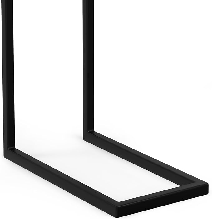 SIMPLIHOME Skyler SOLID MANGO WOOD and Metal Wide Rectangle Industrial C Side Table with Inlay Fully Assembled for The Living Room and Bedroom, 18 inch, Natural - LeafyLoom