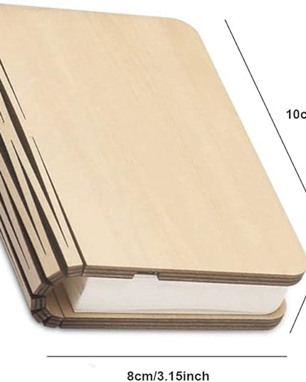 Folding Book Lamp Novelty Wooden Table Lamp Portable Desk Light LED Paper Lantern with USB Rechargeable for Gift Home Office Decor - LeafyLoom
