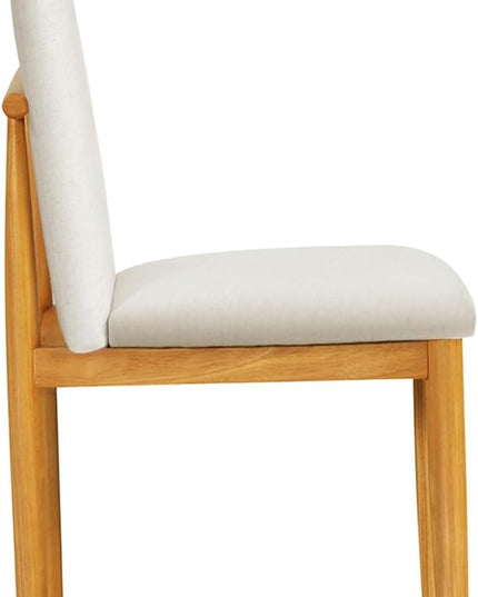 HomePop Classic Parsons Dining Chairs, Pack of 2, Cream White Textured Woven (Set of 2) - LeafyLoom