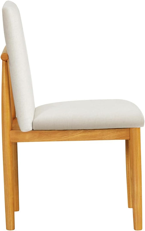 HomePop Classic Parsons Dining Chairs, Pack of 2, Cream White Textured Woven (Set of 2) - LeafyLoom