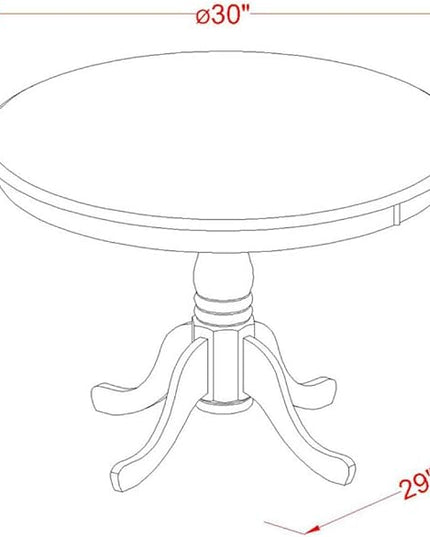 East West Furniture EDKE5-WHI-W Eden 5 Piece Kitchen Counter Set Includes a Round Room Table with Pedestal and 4 Dining Chairs, 30x30 Inch, Buttermilk & Cherry - LeafyLoom