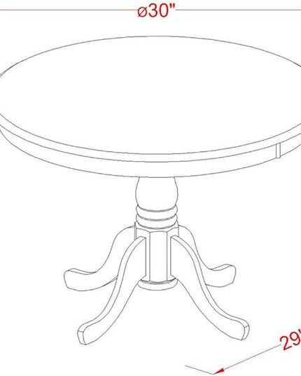East West Furniture EDGR3-OAK-W Eden 3 Piece Kitchen Counter Height Set Contains a Round Wooden Table with Pedestal and 2 Dining Chairs, 30x30 Inch, Oak - LeafyLoom