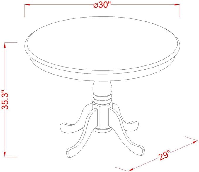 East West Furniture EDGR3-OAK-W Eden 3 Piece Kitchen Counter Height Set Contains a Round Wooden Table with Pedestal and 2 Dining Chairs, 30x30 Inch, Oak - LeafyLoom