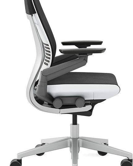 Steelcase Gesture Office Chair - Ergonomic Work Chair with Wheels for Carpet - Comfortable Office Chair - Intuitive-to-Adjust Chairs for Desk - 360-Degree Arms - Licorice Fabric - LeafyLoom