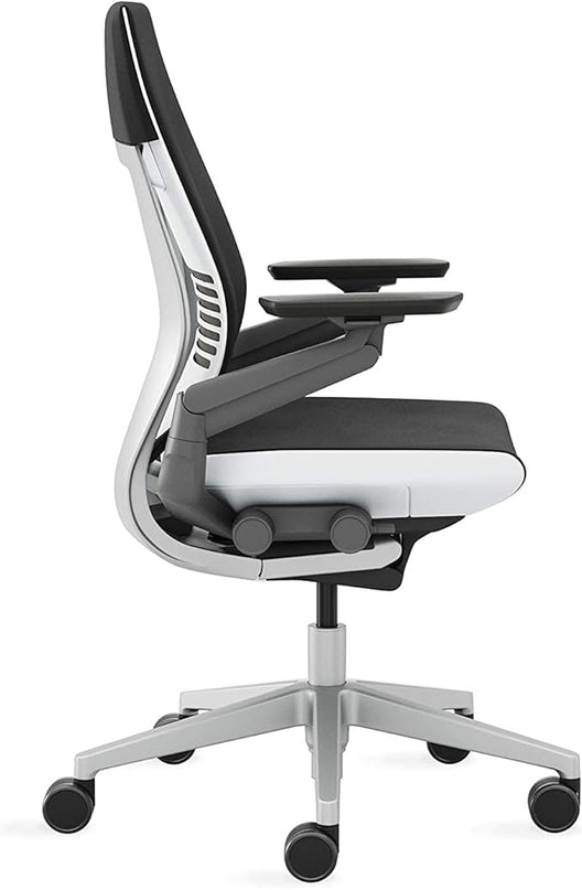 Steelcase Gesture Office Chair - Ergonomic Work Chair with Wheels for Carpet - Comfortable Office Chair - Intuitive-to-Adjust Chairs for Desk - 360-Degree Arms - Licorice Fabric - LeafyLoom