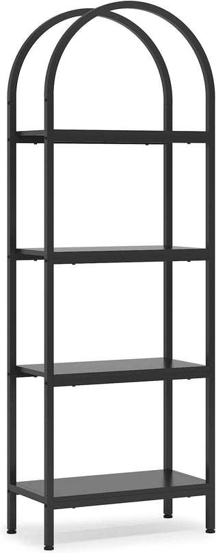 Tribesigns 4-Tier Open Bookshelf, 70.8" Wood Bookcase Storage Shelves with Metal Frame, Freestanding Display Rack Tall Shelving Unit for Office, Bedroom, Living Room, Easy Assembly (Black, 1PC) - LeafyLoom