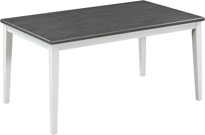 Kitchen Classic and Traditional Style 6-Piece Set, includes Dining Table, 4 Upholstered Chairs & Bench, White+Gray - LeafyLoom