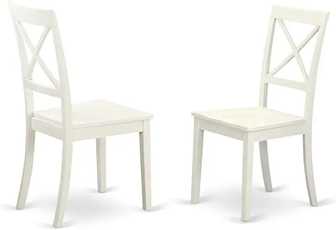 East West Furniture OXBO5-LWH-W 5 Piece Modern Dining Table Set Includes a Square Wooden Table and 4 Dining Chairs, 36x36 Inch, Linen White - LeafyLoom