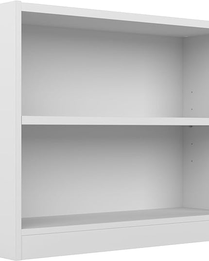 Bush Furniture Universal Small 2 Shelf Bookcase in White, Low Bookshelf for Living Room, Personal Home Office, or Professional Workspace - LeafyLoom