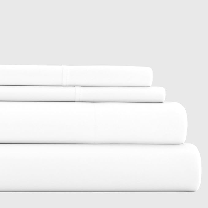 Linen Market Bed Sheets for King Size Bed (White) - Sleep Better Than Ever with These Soft and Cooling King Sheets - Deep Pocket Fits 16" Thick Beds - 4 Piece King Sheet Set - LeafyLoom