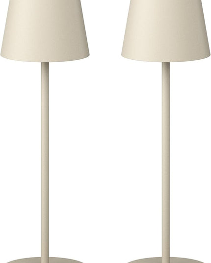2 Pack Dimmable Table Lamp 3000k Warm White, IP54 Wireless Bottle Lamp for Indoor and Outdoor, 5000 mAh Rechargeable Table Lamp for Family, Restaurant & Bar(Beige) - LeafyLoom