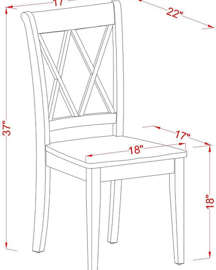 East West Furniture PSCL3-MAH-W 3 Piece Room Furniture Set Contains a Rectangle Wooden Table with Butterfly Leaf and 2 Kitchen Dining Chairs, 32x60 Inch - LeafyLoom