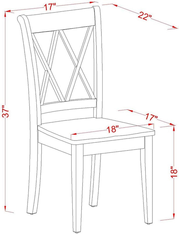 East West Furniture PSCL3-MAH-W 3 Piece Room Furniture Set Contains a Rectangle Wooden Table with Butterfly Leaf and 2 Kitchen Dining Chairs, 32x60 Inch - LeafyLoom