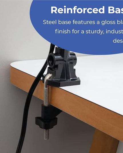 V LIGHT Architectural Swing Arm Desk Lamp, Clamp lamp with LED bulb, Work Light for Any Space, Brushed Nickel Finish 7.5 x 5.5 x 33 - LeafyLoom