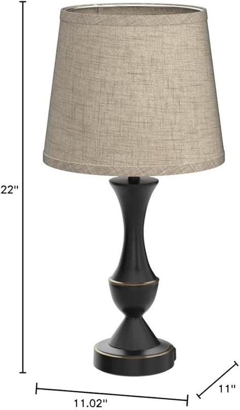 Luvkczc Table Lamps for Bedrooms Set of 2, Bedside Lamps with USB C+A Ports, Lamps for Nightstand, Touch Table Lamps, 3 Way Dimmable Nightstand Lamps for Bedroom, Living Room (Bulb Included) - LeafyLoom