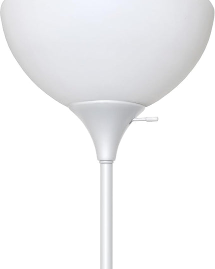 Simple Designs LF2000-WHT Mother-Daughter Floor Lamp with Reading Light, White - LeafyLoom