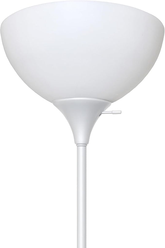 Simple Designs LF2000-WHT Mother-Daughter Floor Lamp with Reading Light, White - LeafyLoom