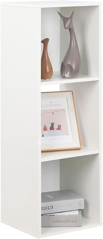 PACHIRA E-Commerce Wooden Storage Cubes Bookcase, Unit Shelf, Closet Cabinet, Organizer Rack in Living Room, Bedroom, Study, 3 Cube, White - LeafyLoom