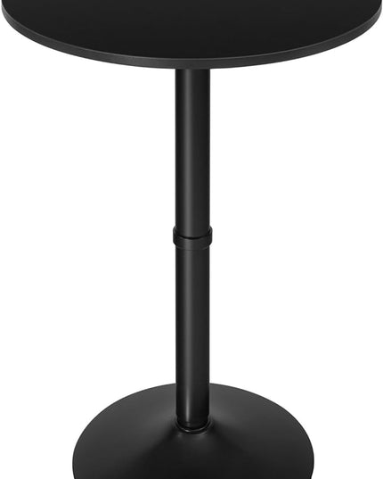HOOBRO Round Bar Table, 35" Tall Pub Table, Cocktail Table with Base, Stable Counter Table with Non-Slip Base for Narrow Space, Bar Height Table for Kitchen, Easy to Assemble, Black BB57BT01 - LeafyLoom