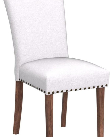 Parsons Dining Chairs Set of 4, Upholstered Nailhead Dining Room Kitchen Side Chair with Thick Cushions and Wood Legs, Light Grey - LeafyLoom