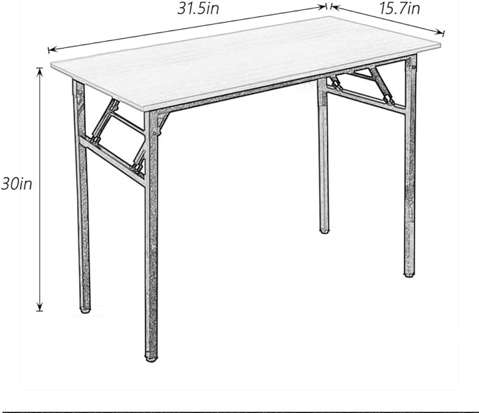 SogesGame 31.5 inches Small Desk Computer Desk for Small Space Small Folding Table Small Writing Desk Compact Desk Foldable Desk No Install Needed, White - LeafyLoom