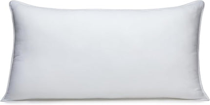 Amazon Basics Down-Alternative Pillows, Soft Density for Stomach and Back Sleepers - 20 x 36 inches, 2-Pack, White - LeafyLoom