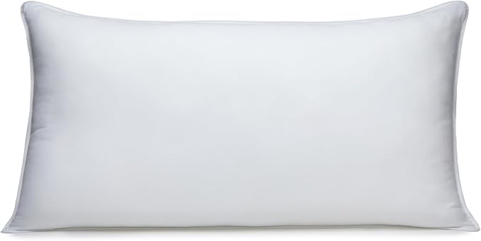 Amazon Basics Down-Alternative Pillows, Soft Density for Stomach and Back Sleepers - 20 x 36 inches, 2-Pack, White - LeafyLoom