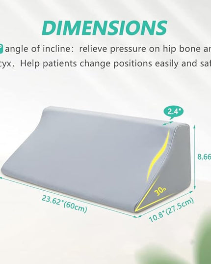 Wedge Pillow Post Surgery for Sleeping Bed Body Positioners Triangle Incline Waterproof Hospital Wedges Prevent Back Bed Sores Support Side Sleep Bedridden Patient Pregnancy Medical Turnover Device - LeafyLoom
