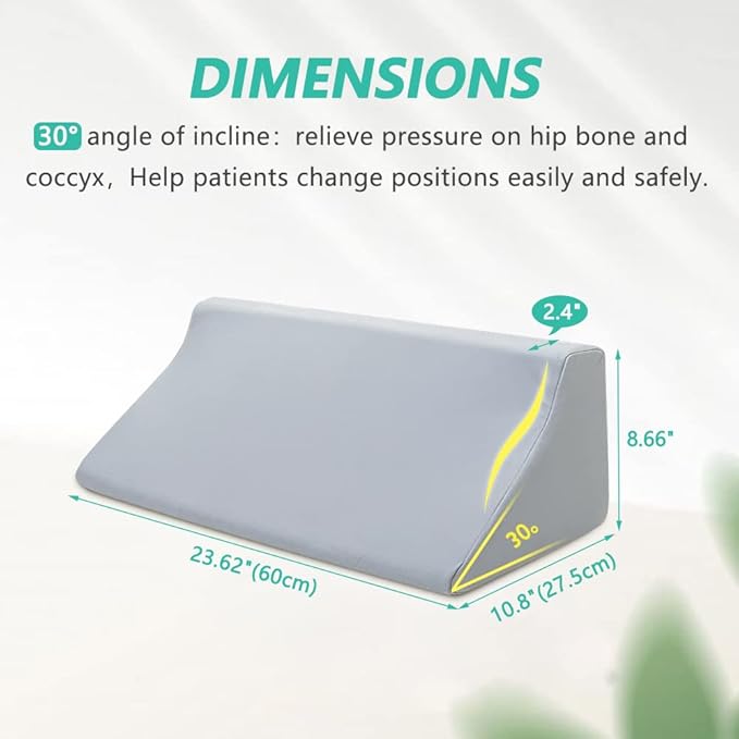 Wedge Pillow Post Surgery for Sleeping Bed Body Positioners Triangle Incline Waterproof Hospital Wedges Prevent Back Bed Sores Support Side Sleep Bedridden Patient Pregnancy Medical Turnover Device - LeafyLoom