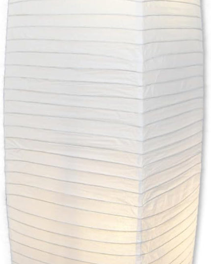 LIGHTACCENTS Japanese Style Rice Paper Floor Lamp - 50 Inches Tall Living Room Paper Lamp with White Paper Shade and Chrome Base, On/Off Foot Switch - Ideal as Paper Floor Lamps for Living Room - LeafyLoom