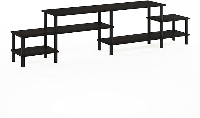 Furinno Turn-N-Tube Grand Stand for TV up, 78 Inch, Espresso - LeafyLoom