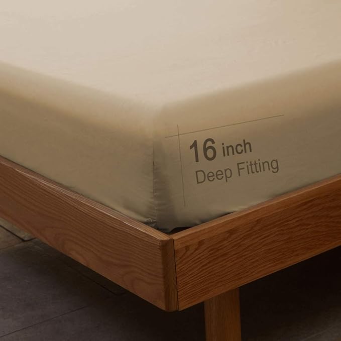 SONORO KATE Bed Sheet Set Super Soft Microfiber 1800 Thread Count Luxury Egyptian Sheets 16-Inch Deep Pocket，Wrinkle -3 Piece (Taupe, Twin) - LeafyLoom