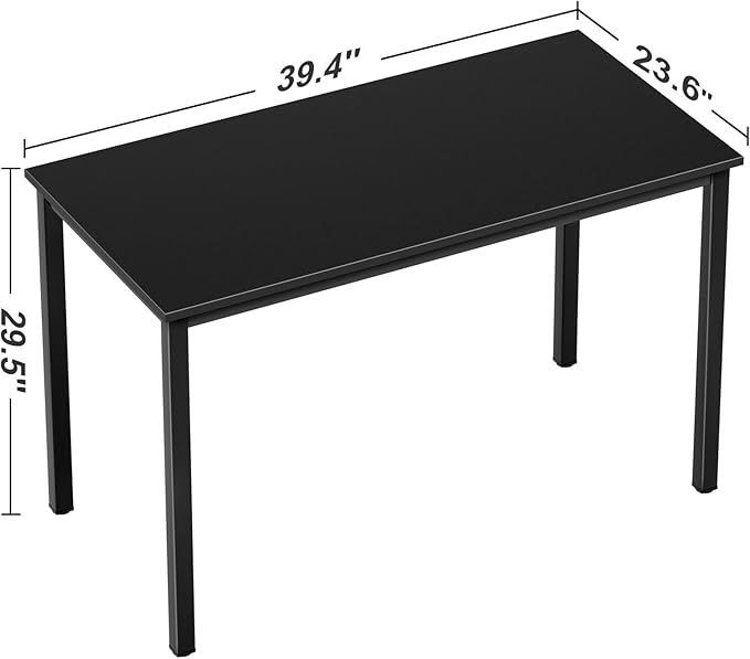 Need Small Computer Desk Writing Desk 39 3/8'' L Study Desk for Small Space Gaming Desk Sturdy and Heavy Duty Home Office Desk for Dormitory/Meeting Room AC3CB(100 * 60) Beside Table,Black/Black - LeafyLoom
