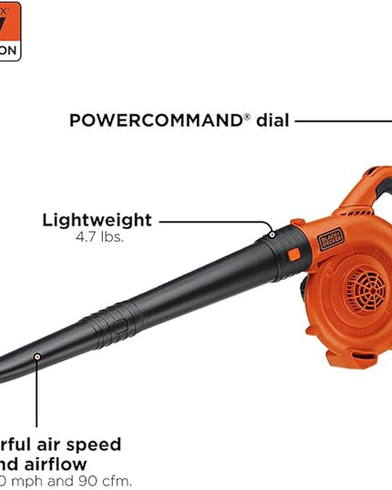 BLACK+DECKER 40V MAX Cordless Blower, Hard Surface Sweeper, Variable Speed Up To 120 MPH, with Battery and Charger (LSW36) - LeafyLoom
