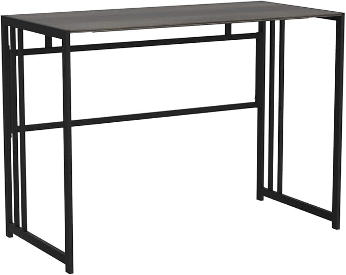 Folding Desk 40'' Computer Desk for Home Office, No Assembly Office Desk Foldable Simple Study Writing Desk Table for Small Spaces(Dark Grey) - LeafyLoom