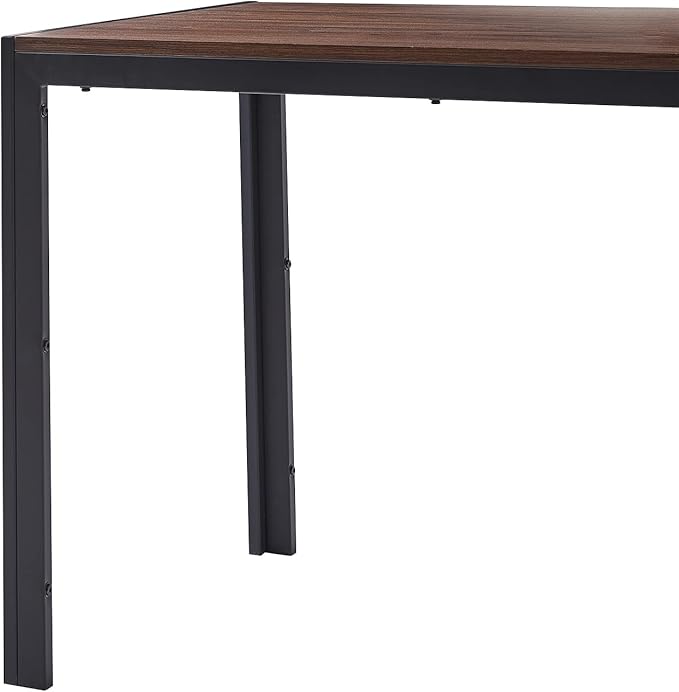 NicBex 47.24Inch Rectangular Dining Table,Modern Minimalist Kitchen Table with Creative Design Veneered for 4 to 6,Writing Table Desk,Dining Room Table for Kitchen,Meeting Room and Living Room,Walnut - LeafyLoom