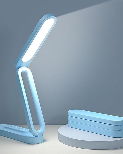 LED Desk Lamp for Office Home & Battery Operated Lamp Rechargeable Lamp Foldable & Portable Light, LED Desk Light Strip, 3 Brightness Dimmable Small Desk Lamp Wireless Reading Lamp - LeafyLoom
