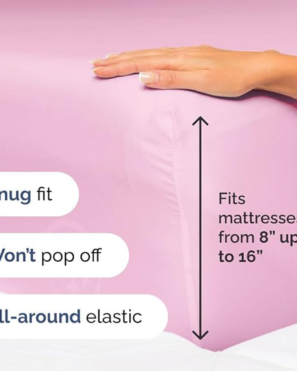 Full Size 4 Piece Sheet Set - Comfy Breathable & Cooling Sheets - Hotel Luxury Bed Sheets for Women & Men - Deep Pockets, Easy-Fit, Soft & Wrinkle Free Sheets - Light Pink Oeko-Tex Bed Sheet Set - LeafyLoom