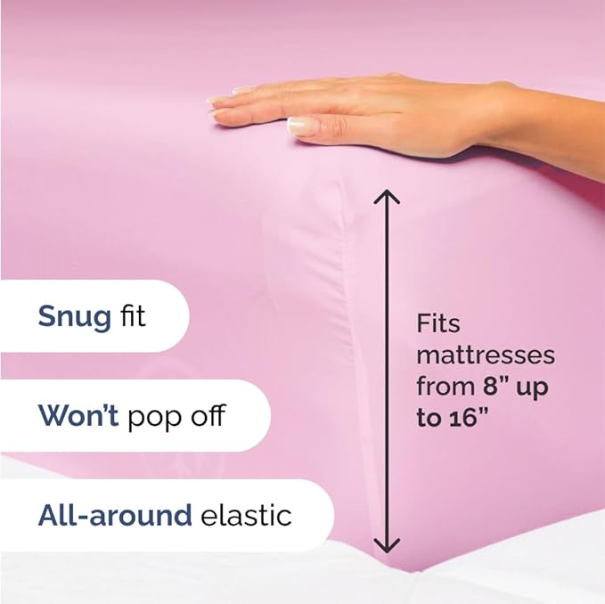 King Size 4 Piece Sheet Set - Comfy Breathable & Cooling Sheets - Hotel Luxury Bed Sheets for Women & Men - Deep Pockets, Easy-Fit, Soft & Wrinkle Free Sheets - Light Pink Oeko-Tex Bed Sheet Set - LeafyLoom