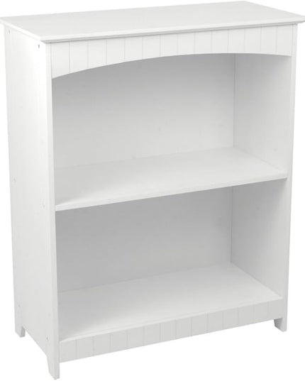KidKraft Nantucket Children's Wooden 2-Shelf Bookcase with Wainscoting Detail - White, Gift for Ages 3+ - LeafyLoom