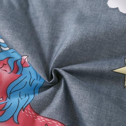 3PCS Gray Unicorn Comforter Set Full, Bed in a Bag Full Unicorn Bedding Set, Lightweight and Fade Resistant, Cute Room Decor for Boys Girls Toddler Kids and Teens, Full - LeafyLoom