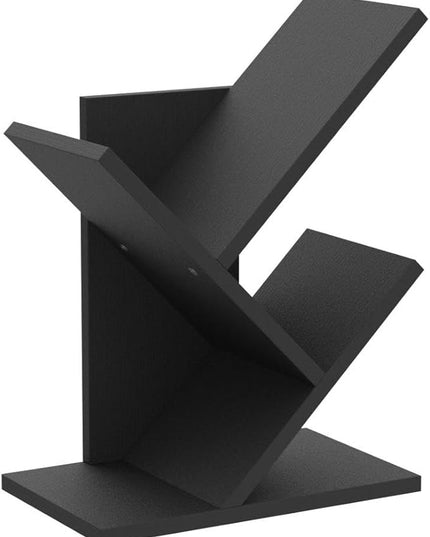 Tajsoon Tree Bookshelf 3 Tier Book Storage Organizer Shelves, Desktop Bookshelf Floor Standing Bookcase Display for CDs/Magazine/Books, Small Bookshelf for Bedroom, Living Room&Office, Black - LeafyLoom